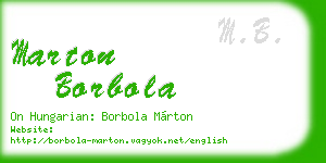 marton borbola business card
