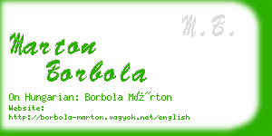 marton borbola business card